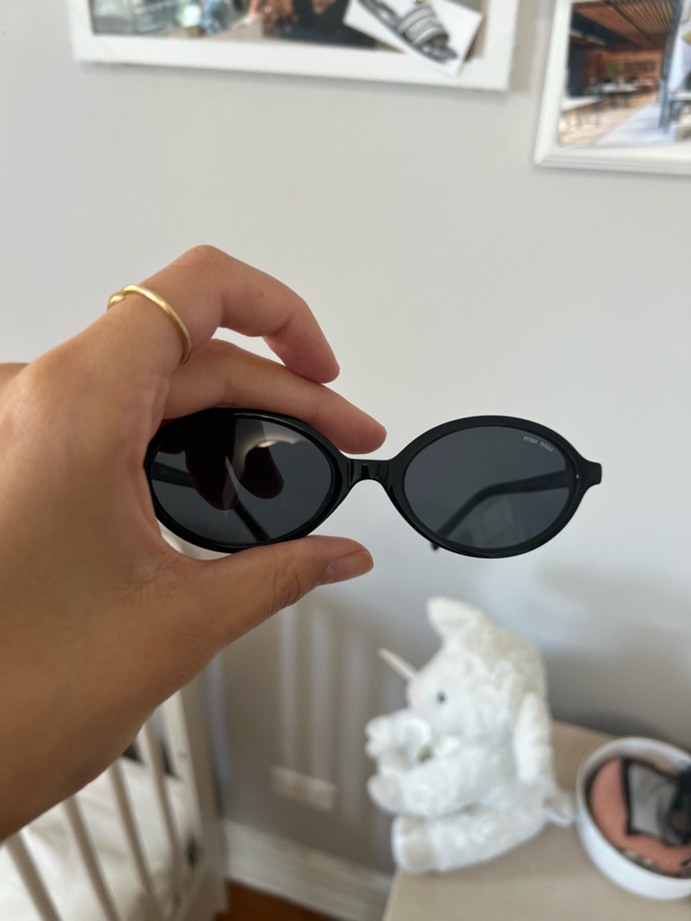 Miu Miu Black Oval Sunglasses - Picture 4 of 4